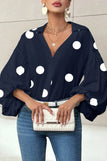 Navy Blue Polka Dots / S